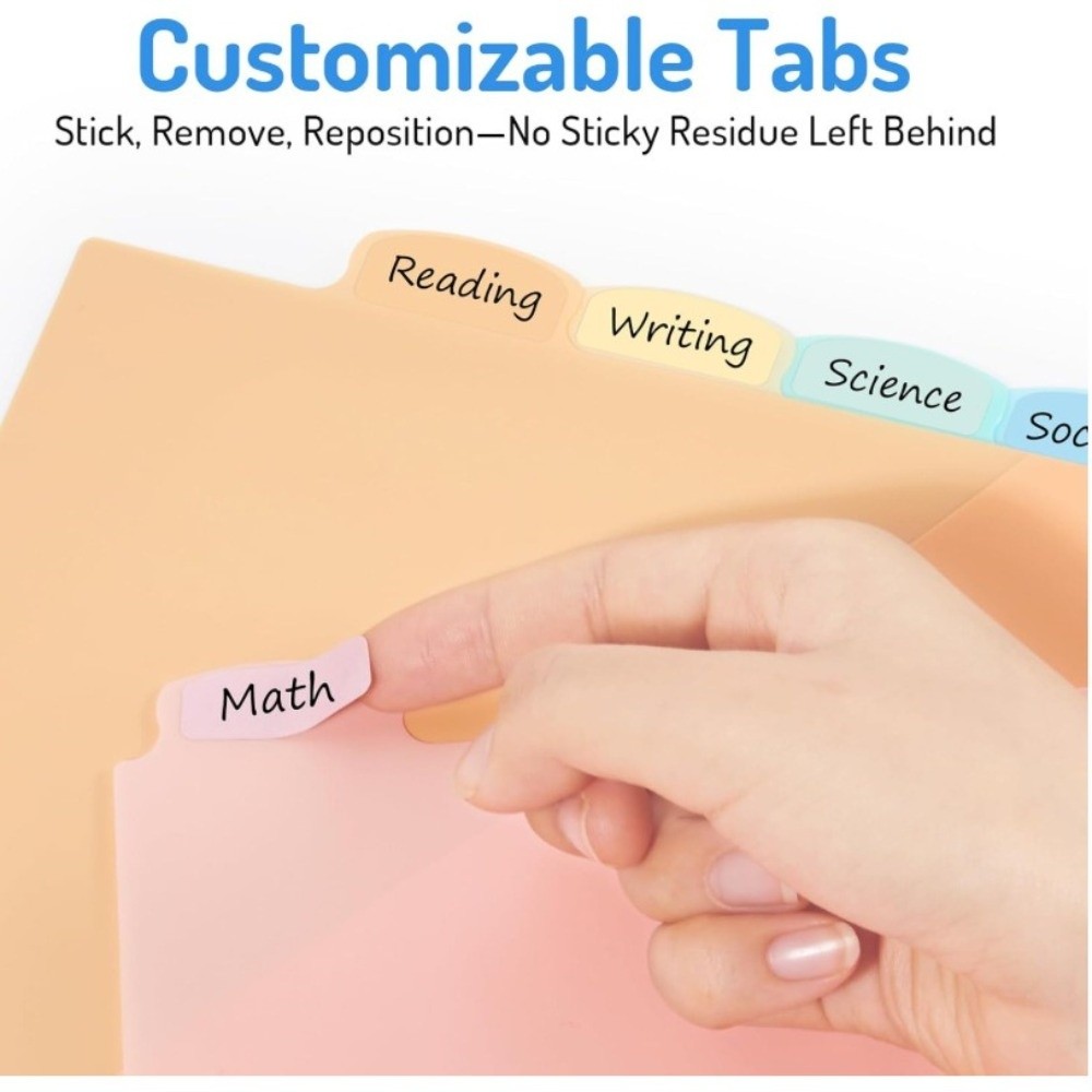 Tab Divider A4 - فواصل ملفات بلاستيكية شفافة ومتينة قابلة