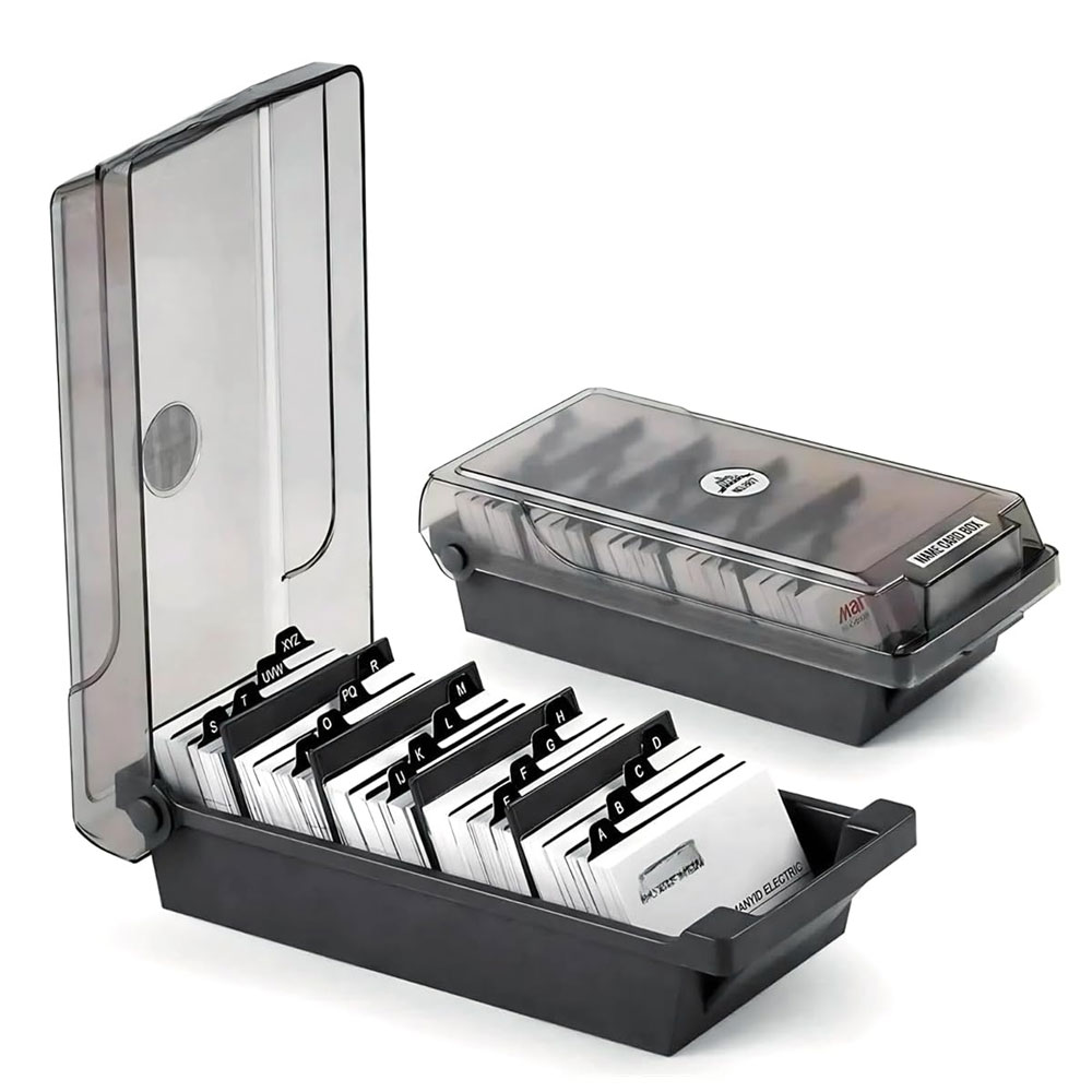 Card Index Box - صندوق بطاقات عمل مكتبي، سعة كبيرة،
