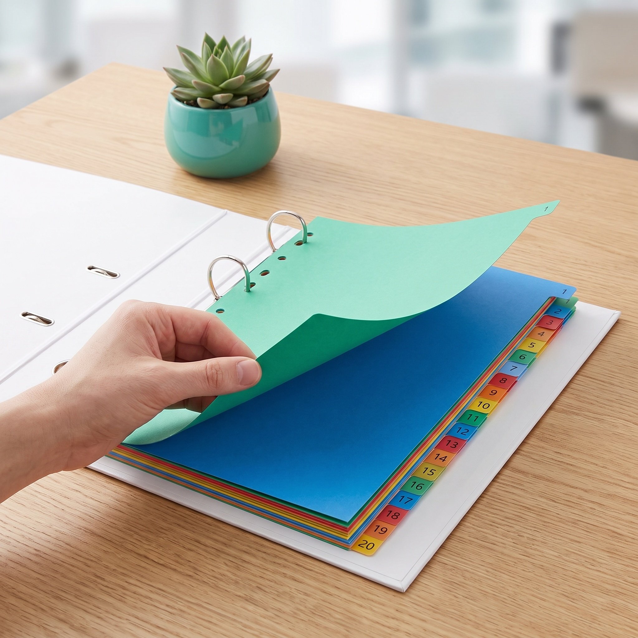 Tab Divider A4 - فواصل بلاستيكية ملونة مقاس A4 للمجلدات