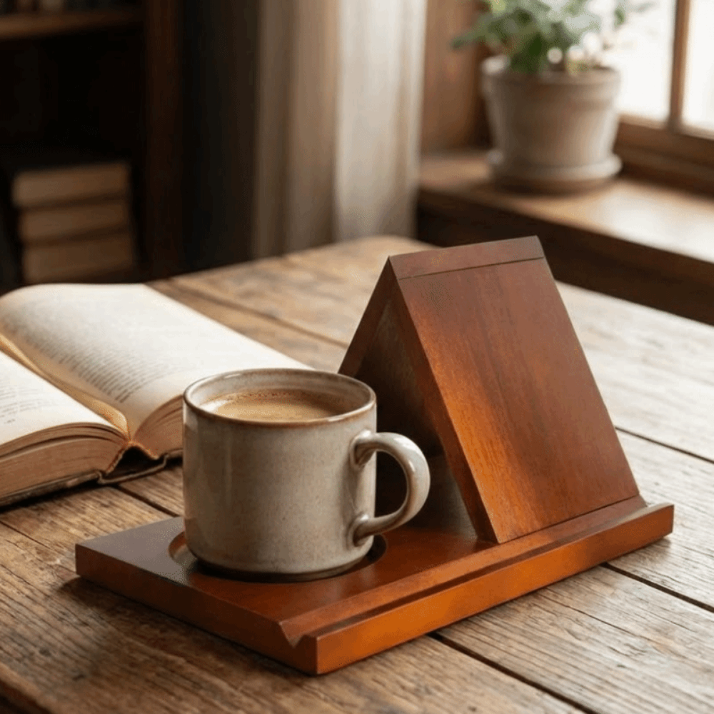 Magazine Holder Rack - حامل كتب خشبي مثلث الشكل 2