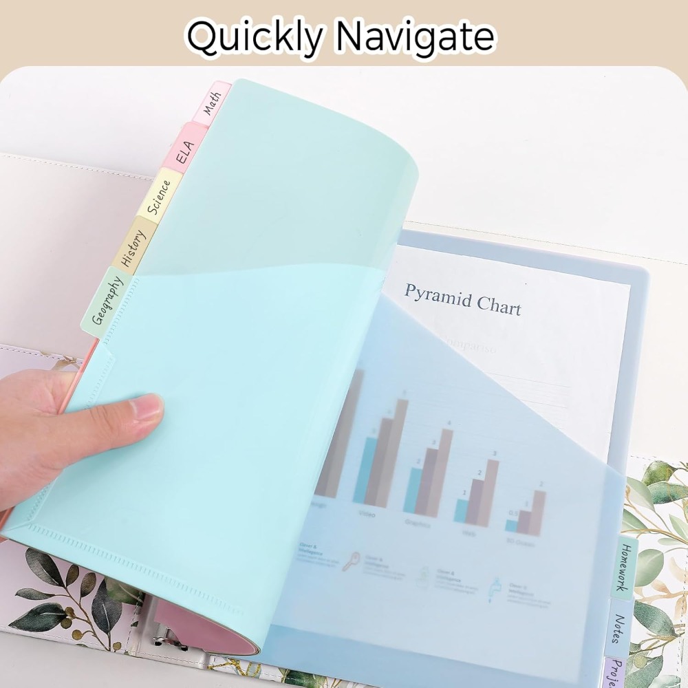 Tab Divider A4 - 8 قطع فواصل ملفات بلاستيكية A4