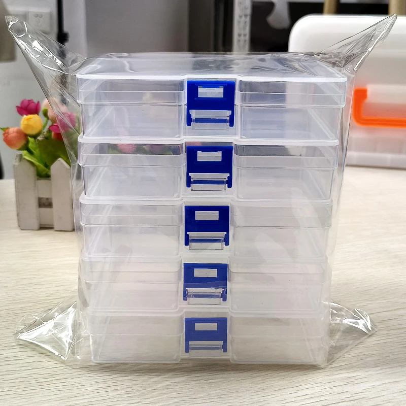 Card Index Box - 5 صناديق تخزين بلاستيكية شفافة يمكنها