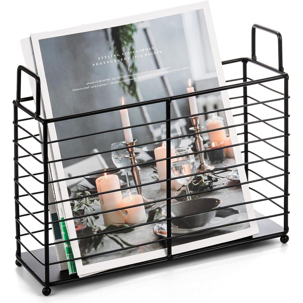 Magazine Holder Rack - حامل مجلات معدني، سلة تخزين للصحف