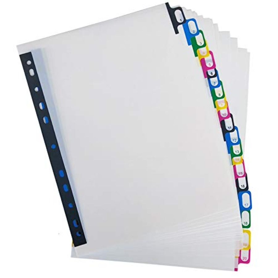 Tab Divider A4 - فواصل بلاستيكية لملفات A4 مع أقراص