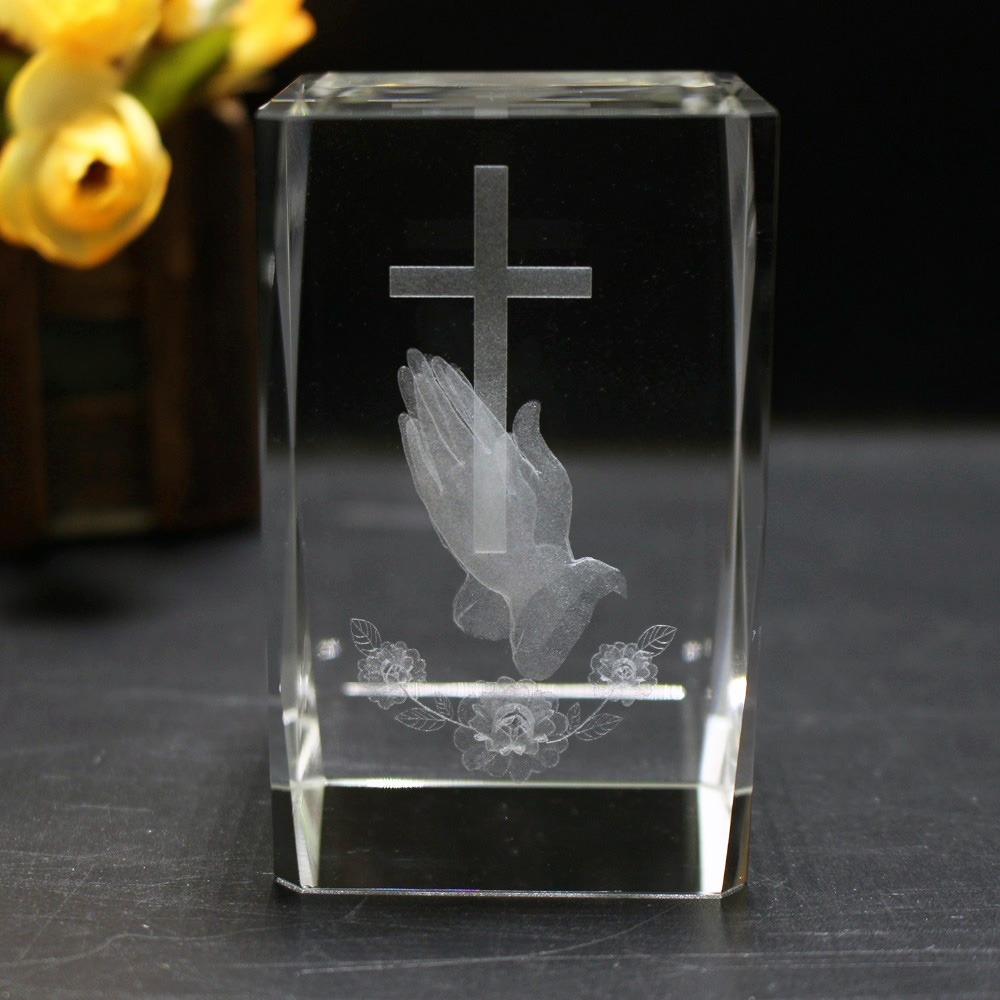 Paper Weight Crystal - ثلاثية الأبعاد ليزر كريستال الدينية مكعب