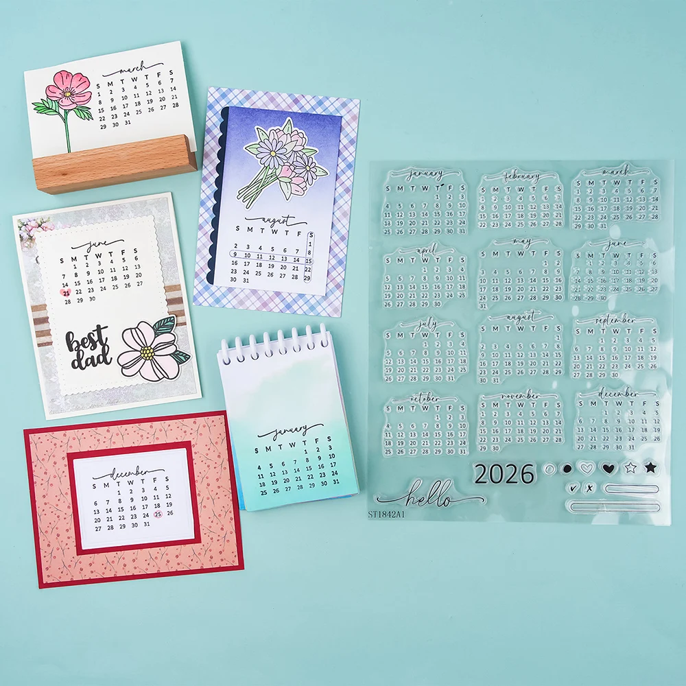 Rubber Date Stamp - تاريخ التقويم 2026 ختم واضح وقت