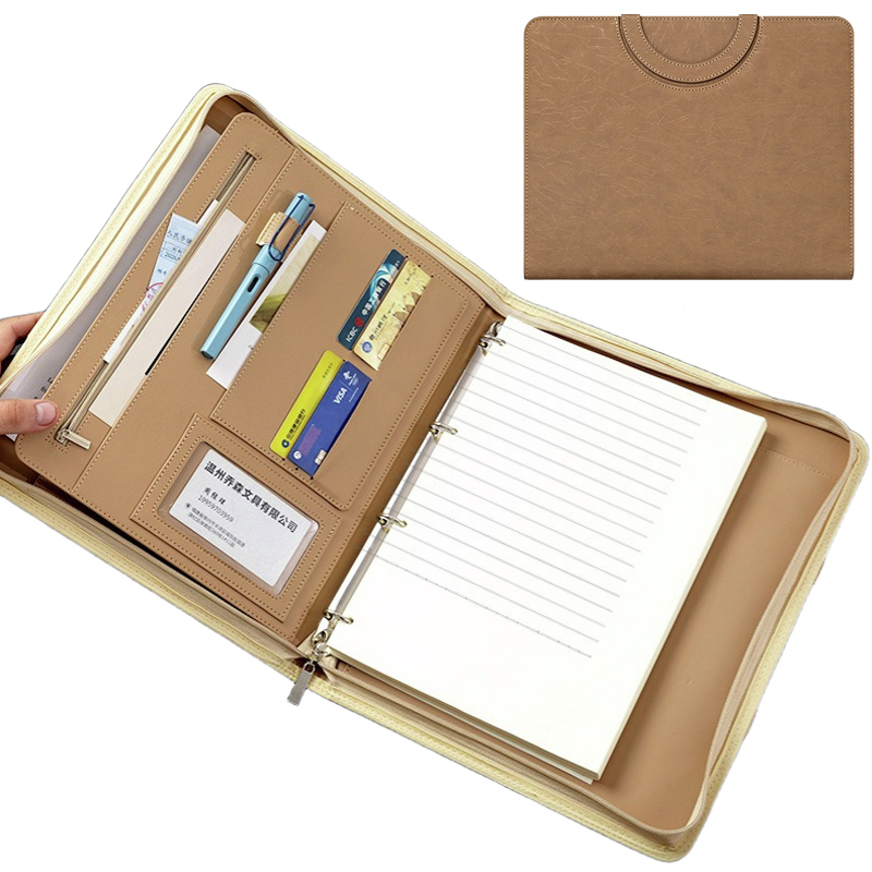 Binder A4 Lever - حافظة مستندات متعددة الوظائف من الجلد
