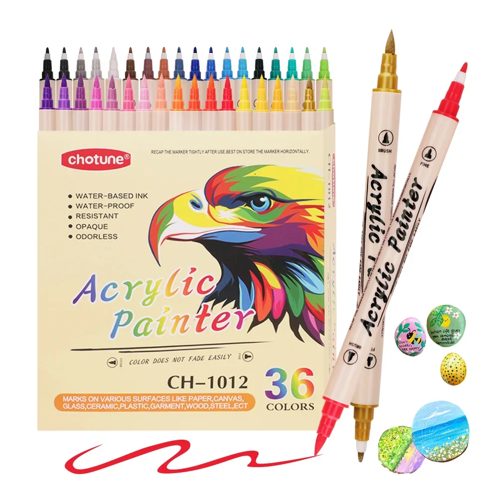 Correction Pen Fine - 12-36 لون أكريليك علامات الطلاء أقلام