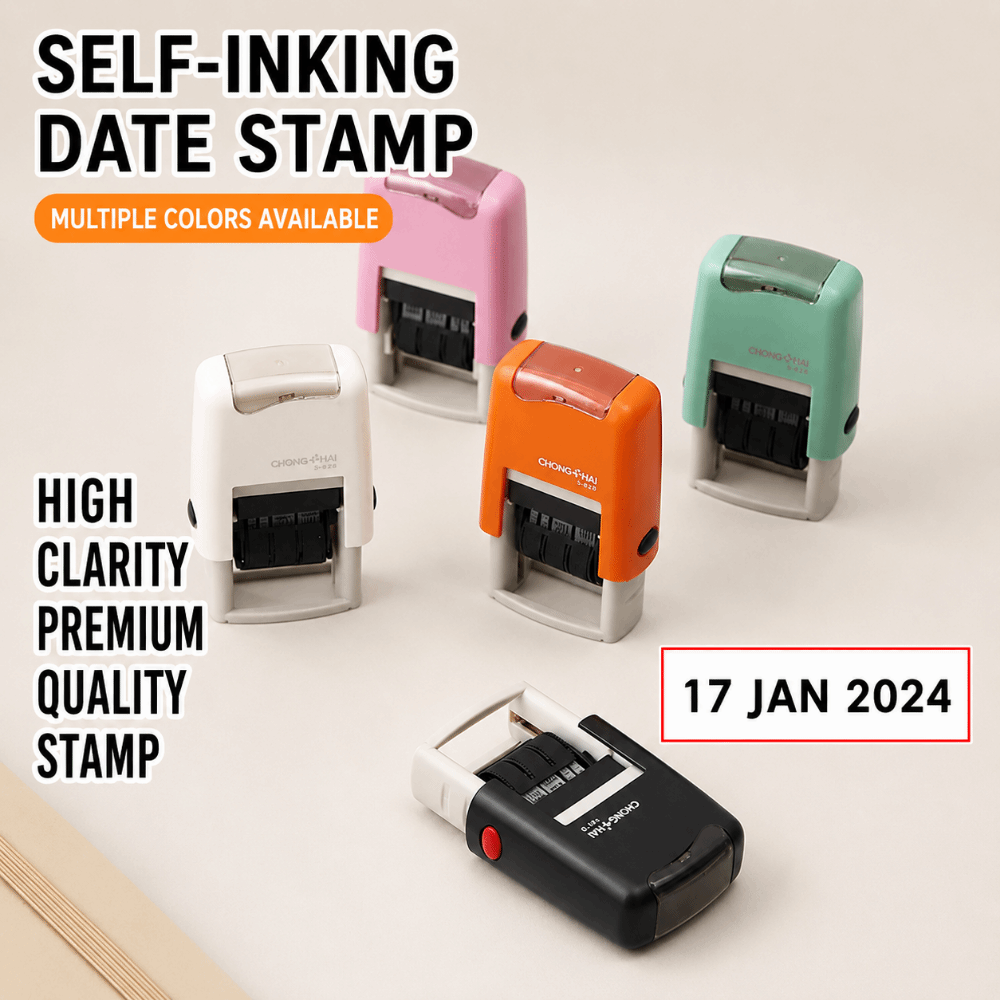 Rubber Date Stamp - ختم تاريخ أوتوماتيكي قابل للتعديل مع