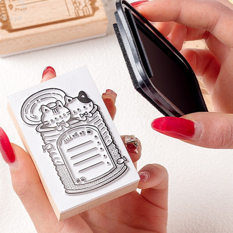 ختم خشبي مطاطي بتصميم قطة لطيف - مراجعة Rubber Date Stamp وسعره