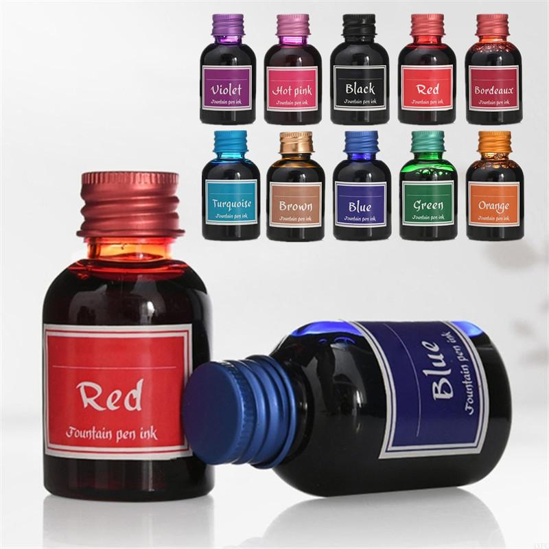10 ألوان 1 زجاجة نقية ملونة 30 - مراجعة Fountain Pen Bottled Ink وسعره