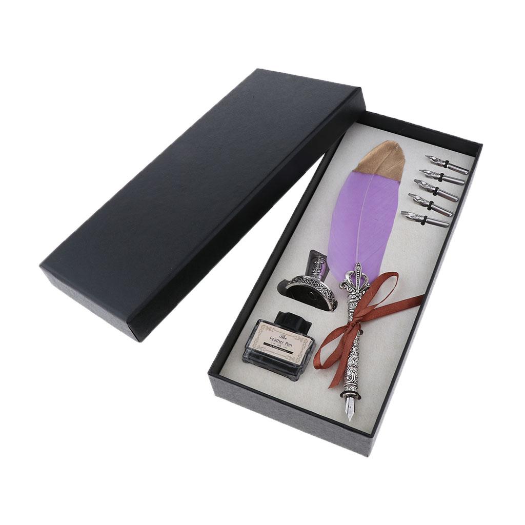 طقم قلم حبر عتيق بريشة وقلم ري - مراجعة Fountain Pen Bottled Ink وسعره