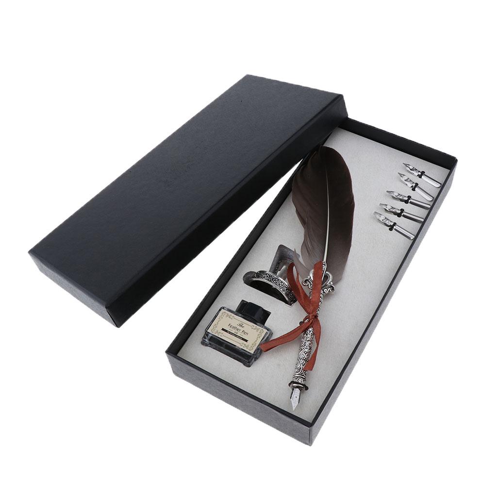 طقم قلم حبر عتيق بريشة وقلم ري - مراجعة Fountain Pen Bottled Ink وسعره