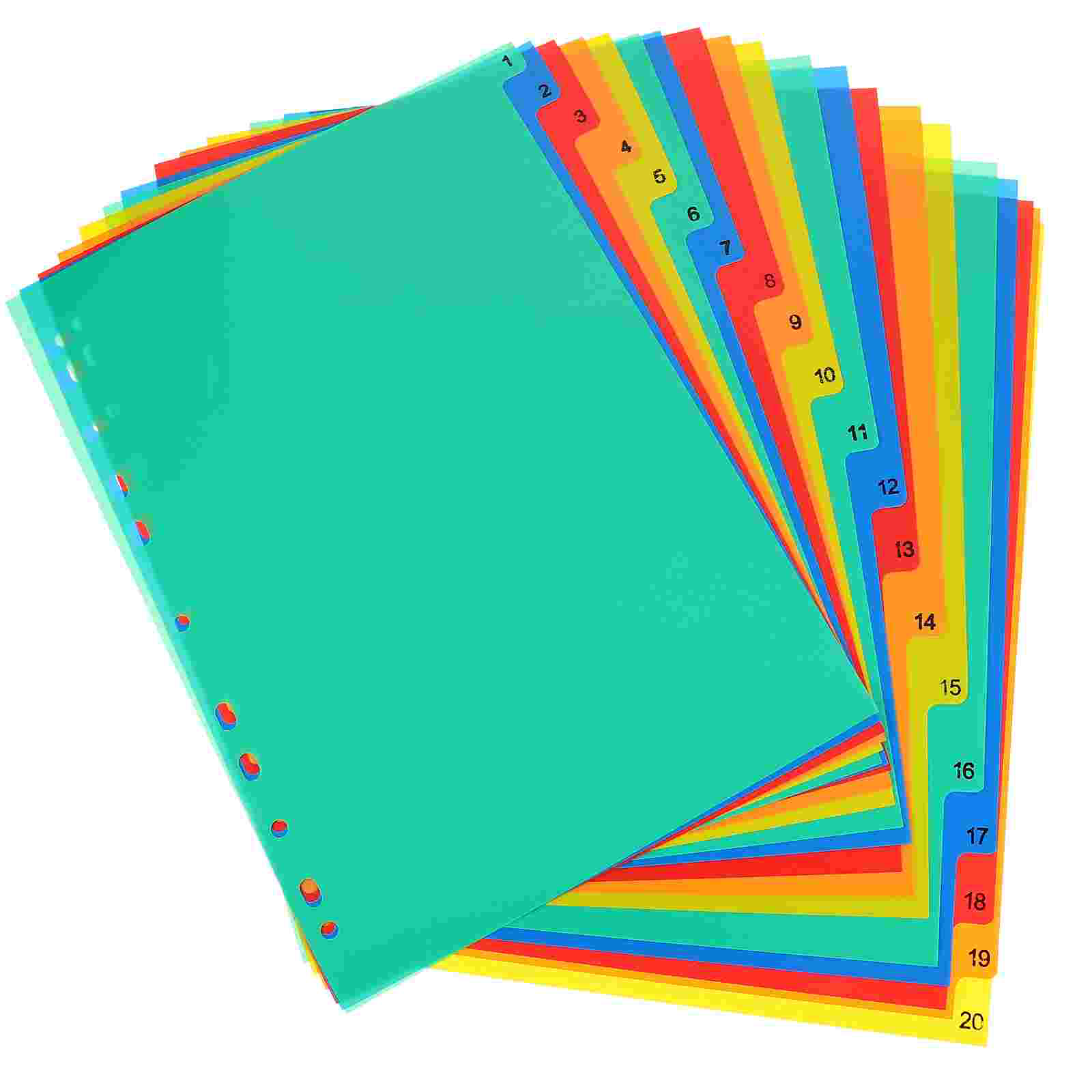 20 قطعة A4 منفصلة فضفاضة ورقة  - مراجعة Tab Divider A4 وسعره