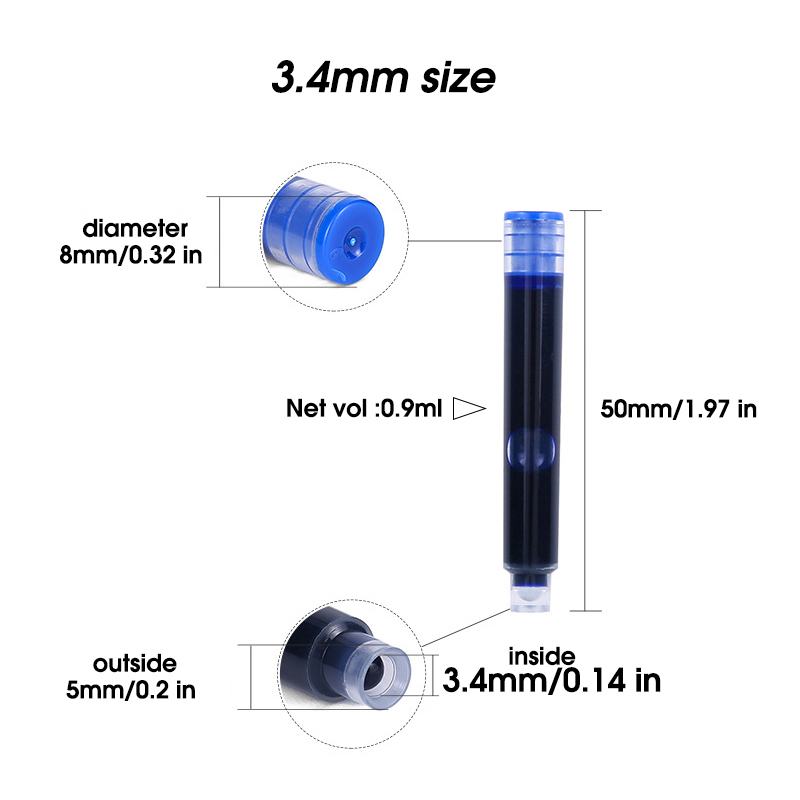50 قطعة قلم حبر خرطوشة حبر عبو - مراجعة Fountain Pen Bottled Ink وسعره