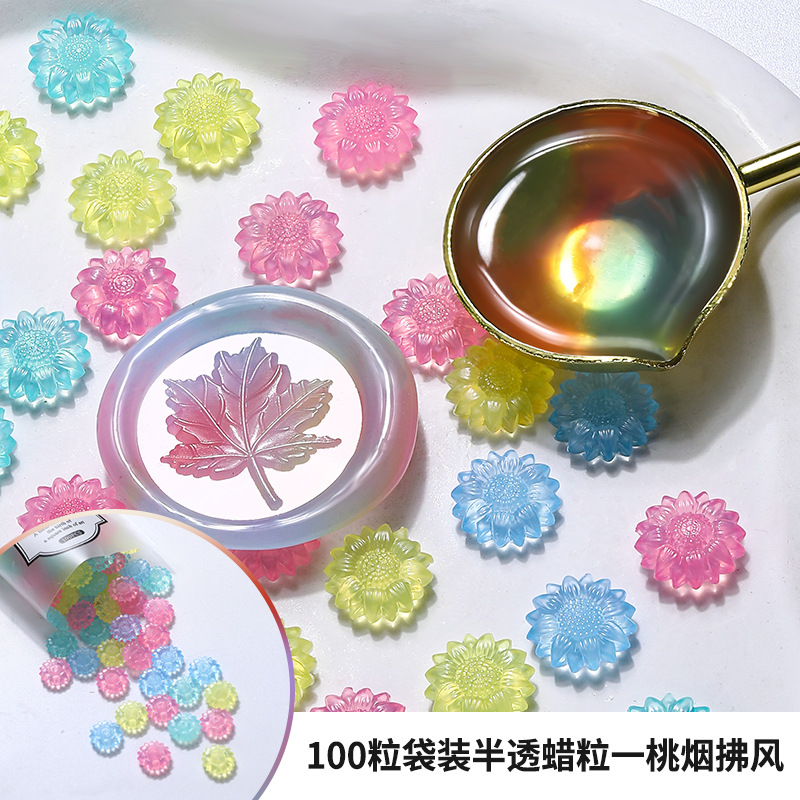 100 قطعة عباد الشمس شفافة ختم  - مراجعة Wax Seal Stamp Set وسعره