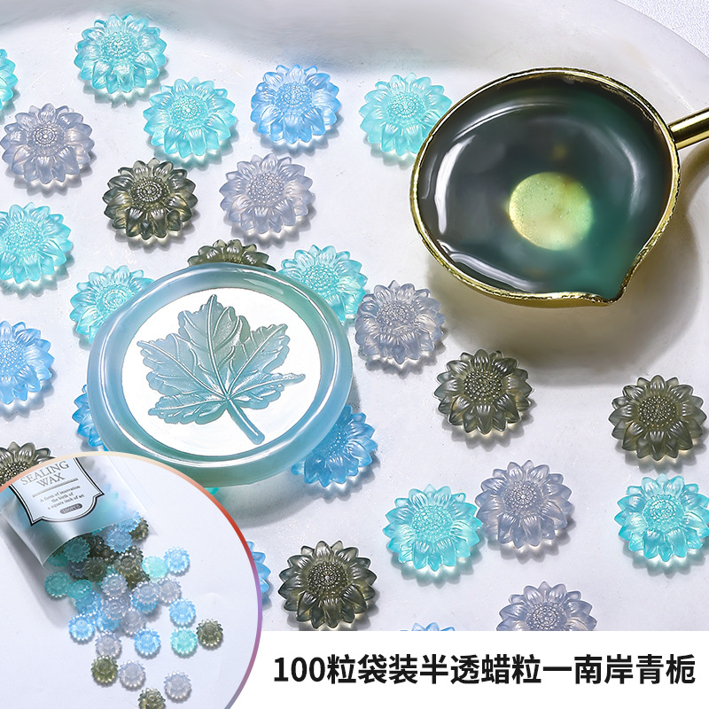 100 قطعة عباد الشمس شفافة ختم  - مراجعة Wax Seal Stamp Set وسعره